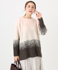 OLFBD15109 eur3(エウルキューブ) 【WEB先行販売】【大きいサイズ】グラデーションシャギーニット ダークブラウン(87)