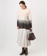 OLFBD15109 eur3(エウルキューブ) 【WEB先行販売】【大きいサイズ】グラデーションシャギーニット ダークブラウン(87)