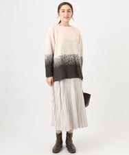 OLFBD15109 eur3(エウルキューブ) 【WEB先行販売】【大きいサイズ】グラデーションシャギーニット ダークブラウン(87)