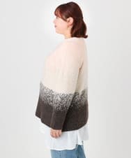 OLFBD15109 eur3(エウルキューブ) 【WEB先行販売】【大きいサイズ】グラデーションシャギーニット ダークブラウン(87)