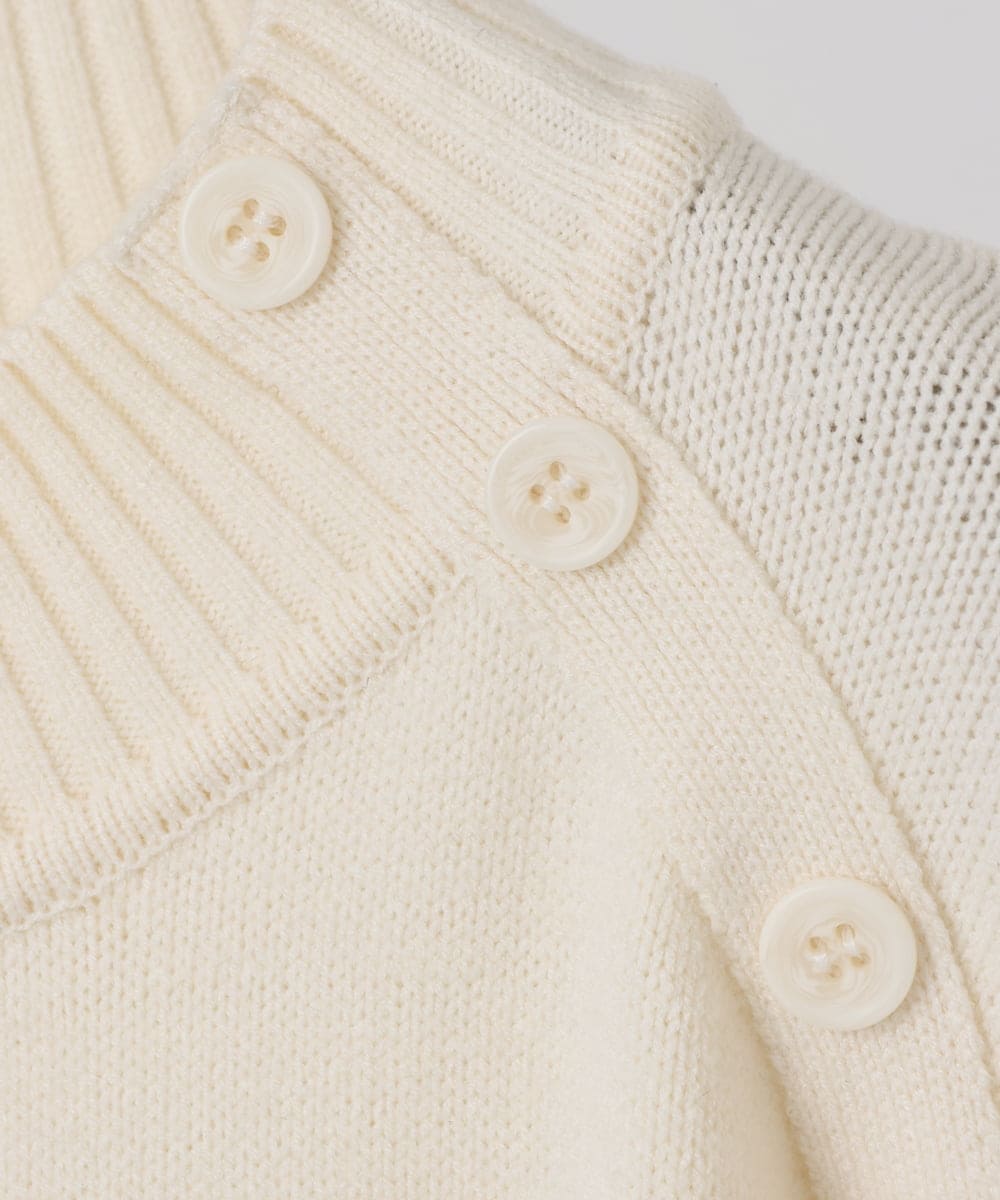 OLFBD16089 eur3(エウルキューブ) 【WEB先行販売】【大きいサイズ】パネルボーダー配色ラインニット アイボリー(80)