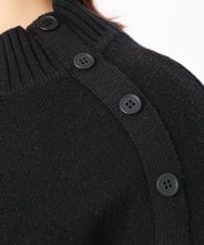 OLFBD16089 eur3(エウルキューブ) 【WEB先行販売】【大きいサイズ】パネルボーダー配色ラインニット ブラック(94)