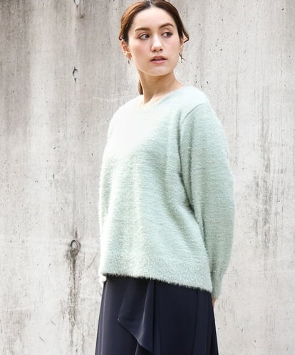 OLFBD17099 eur3 【WEB先行販売】【大きいサイズ】キラキラシャギーニット