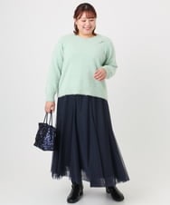 OLFBD17099 eur3(エウルキューブ) 【WEB先行販売】【大きいサイズ】キラキラシャギーニット ライトグリーン(30)