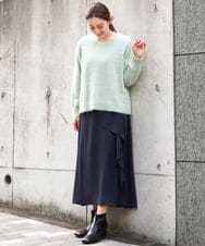 OLFBD17099 eur3(エウルキューブ) 【大きいサイズ】キラキラシャギーニット ライトグリーン(30)