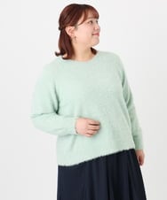 OLFBD17099 eur3(エウルキューブ) 【WEB先行販売】【大きいサイズ】キラキラシャギーニット ライトグリーン(30)