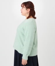 OLFBD17099 eur3(エウルキューブ) 【WEB先行販売】【大きいサイズ】キラキラシャギーニット ライトグリーン(30)