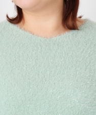 OLFBD17099 eur3(エウルキューブ) 【WEB先行販売】【大きいサイズ】キラキラシャギーニット ライトグリーン(30)