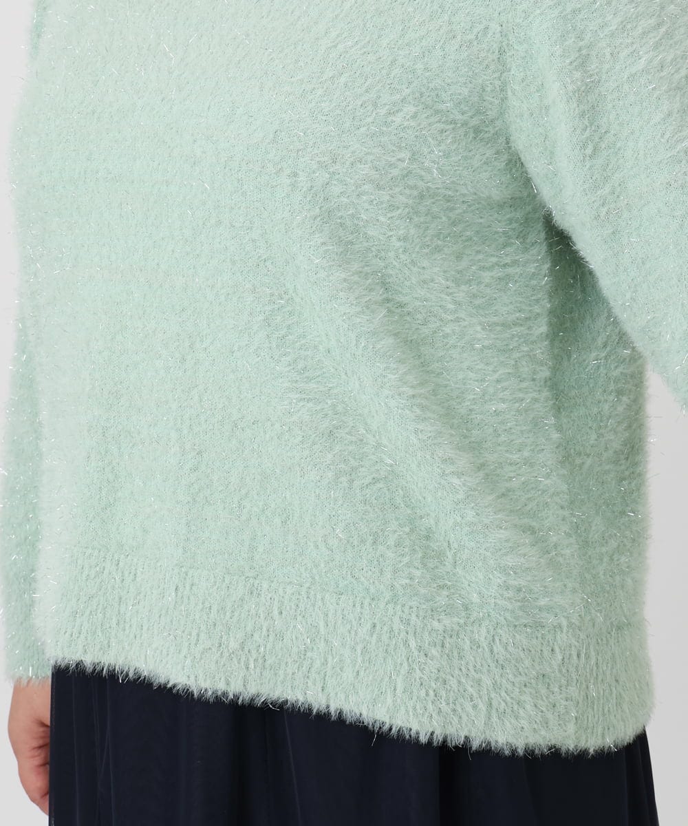 OLFBD17099 eur3(エウルキューブ) 【WEB先行販売】【大きいサイズ】キラキラシャギーニット ライトグリーン(30)