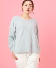 OLFBD17099 eur3(エウルキューブ) 【WEB先行販売】【大きいサイズ】キラキラシャギーニット シルバー(96)