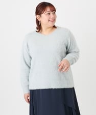 OLFBD17099 eur3(エウルキューブ) 【WEB先行販売】【大きいサイズ】キラキラシャギーニット シルバー(96)