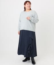 OLFBD17099 eur3(エウルキューブ) 【WEB先行販売】【大きいサイズ】キラキラシャギーニット シルバー(96)