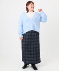 OLFBD18079 eur3(エウルキューブ) 【WEB先行販売】【大きいサイズ/a.v.v×eur3】カシュクール風ニット ライトブルー(50)