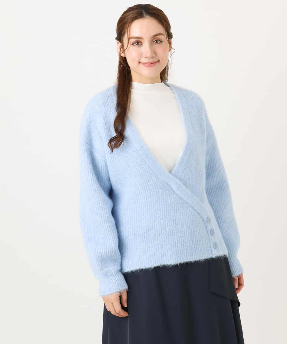 OLFBD18079 eur3(エウルキューブ) 【大きいサイズ/a.v.v×eur3】カシュクール風ニット ライトブルー(50)