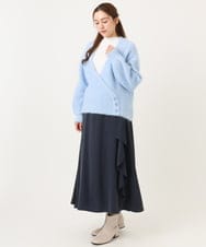 OLFBD18079 eur3(エウルキューブ) 【大きいサイズ/a.v.v×eur3】カシュクール風ニット ライトブルー(50)