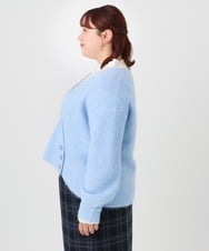 OLFBD18079 eur3(エウルキューブ) 【WEB先行販売】【大きいサイズ/a.v.v×eur3】カシュクール風ニット ライトブルー(50)