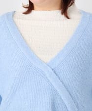 OLFBD18079 eur3(エウルキューブ) 【WEB先行販売】【大きいサイズ/a.v.v×eur3】カシュクール風ニット ライトブルー(50)