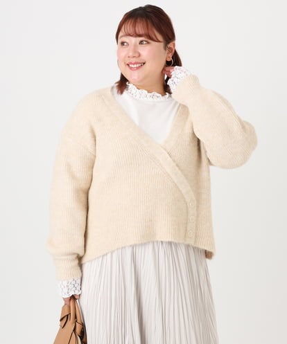 OLFBD18079 eur3 【大きいサイズ/a.v.v×eur3】カシュクール風ニット