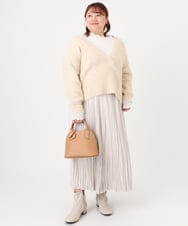 OLFBD18079 eur3(エウルキューブ) 【WEB先行販売】【大きいサイズ/a.v.v×eur3】カシュクール風ニット ベージュ(82)