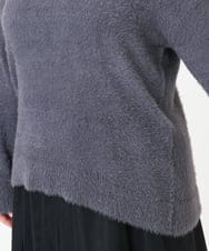 OLFBD19069 eur3(エウルキューブ) 【WEB先行販売】【大きいサイズ/a.v.v×eur3】フェザーヤーンVネックニット ダークグレー(93)