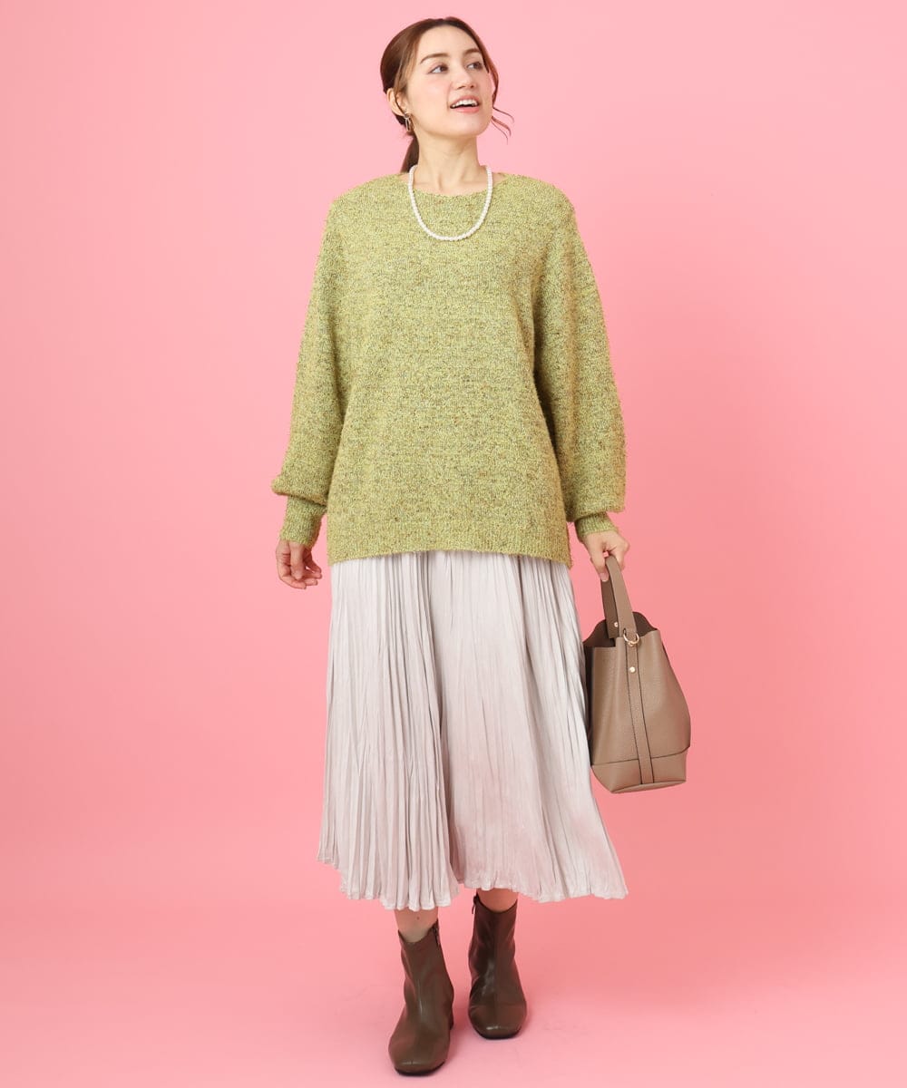 OLFBD20119 eur3(エウルキューブ) 【WEB先行販売】【大きいサイズ】ミックスヤーンニット イエロー(25)