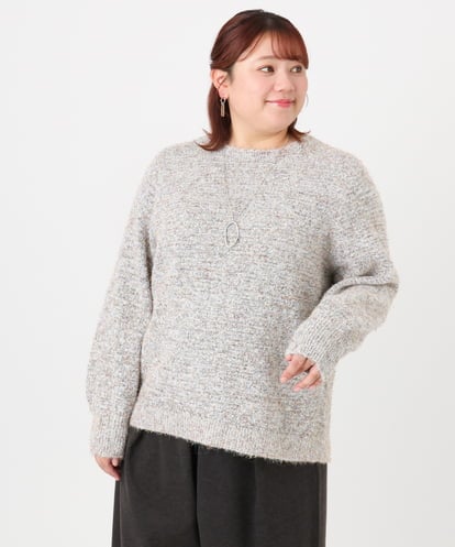 OLFBD20119 eur3 【WEB先行販売】【大きいサイズ】ミックスヤーンニット