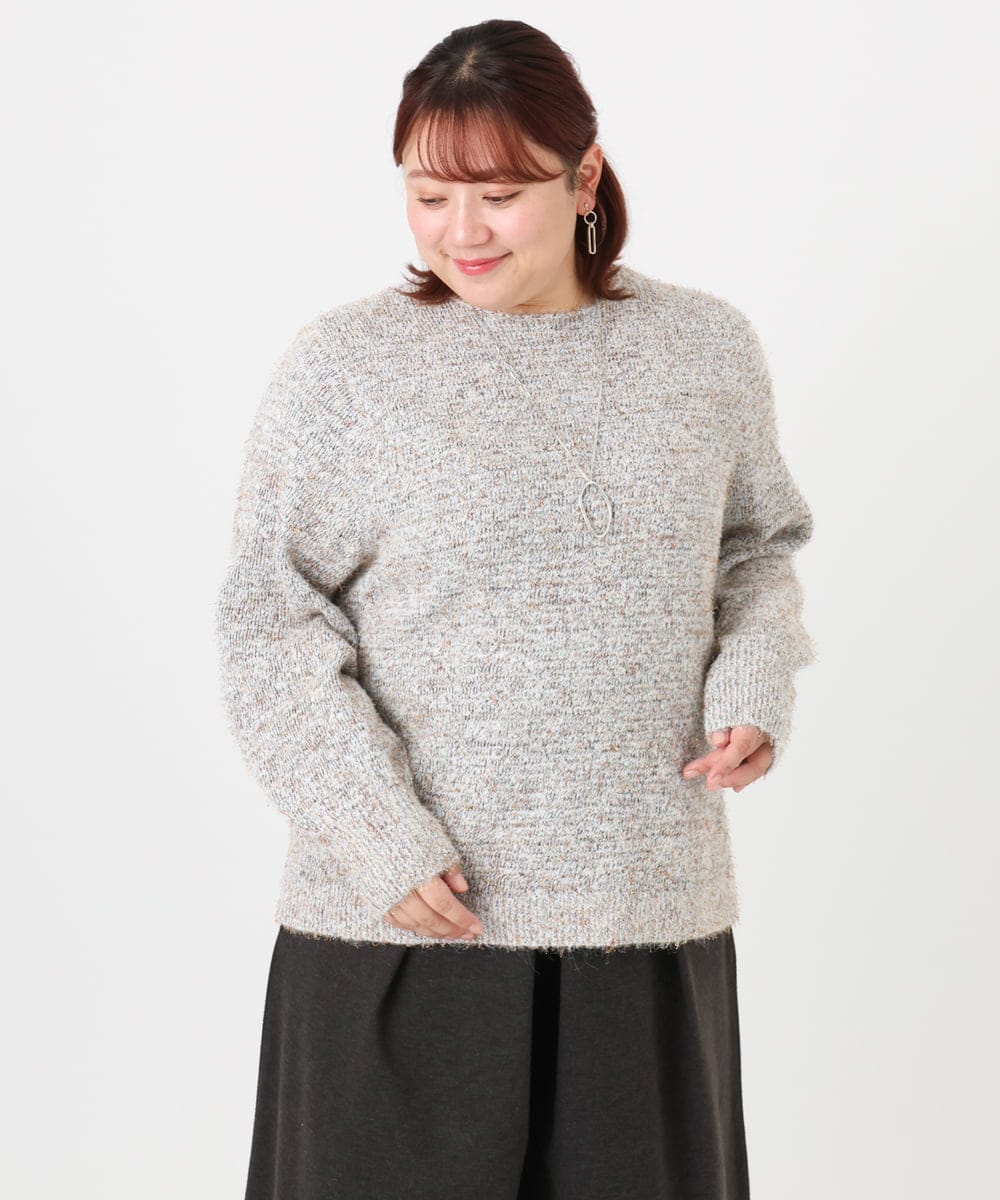 OLFBD20119 eur3(エウルキューブ) 【WEB先行販売】【大きいサイズ】ミックスヤーンニット ホワイト(90)