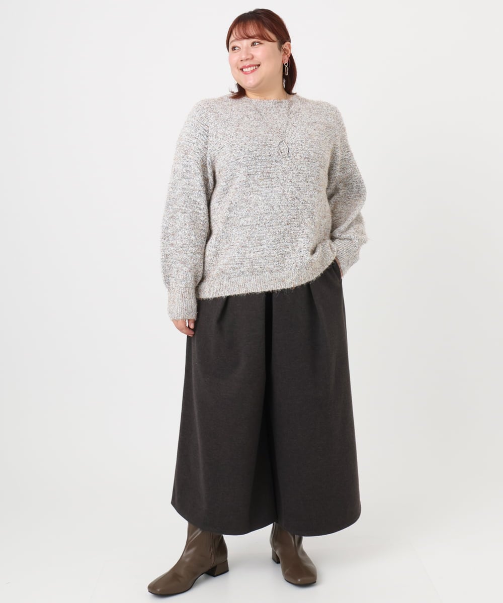 OLFBD20119 eur3(エウルキューブ) 【WEB先行販売】【大きいサイズ】ミックスヤーンニット ホワイト(90)