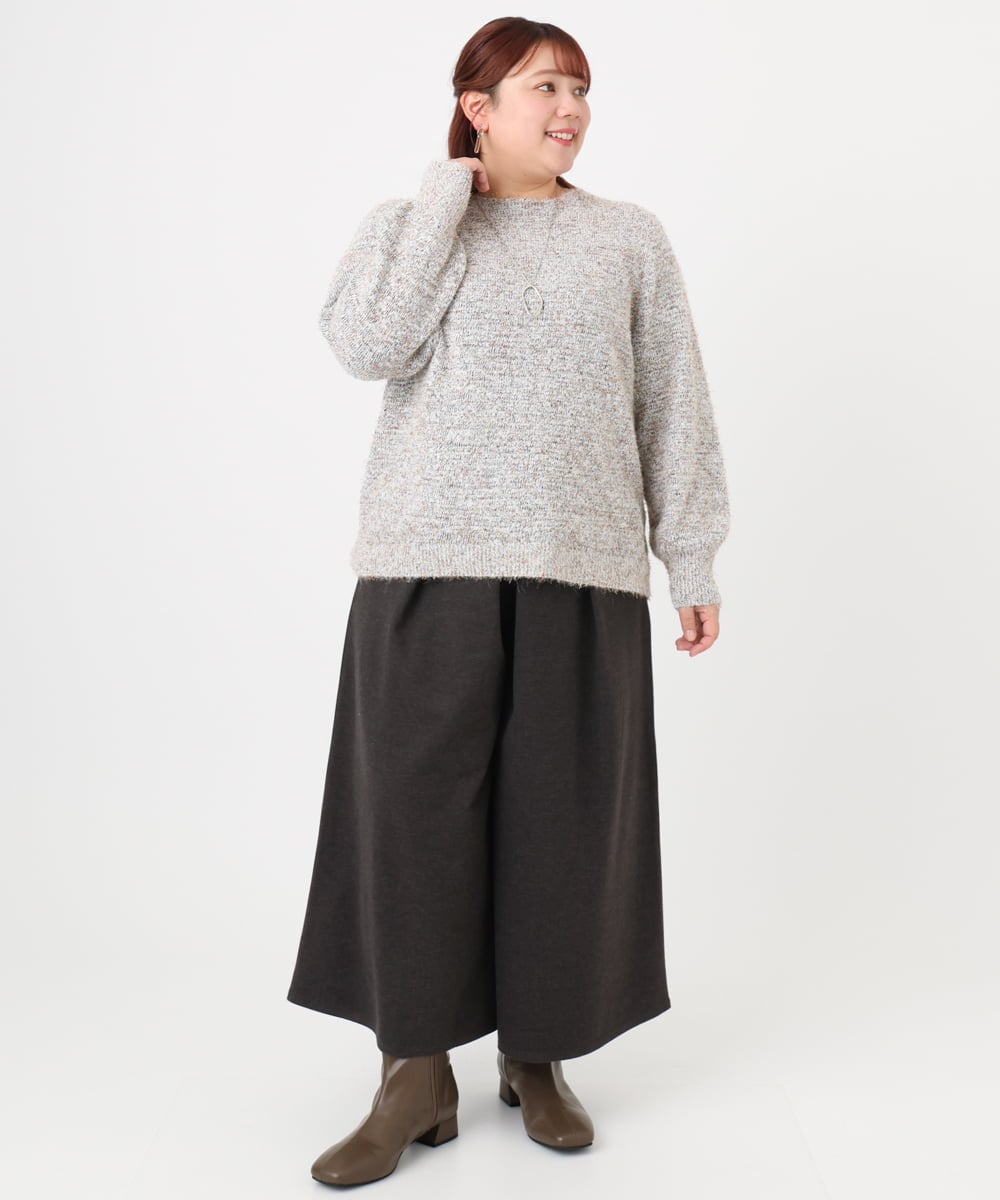 OLFBD20119 eur3(エウルキューブ) 【WEB先行販売】【大きいサイズ】ミックスヤーンニット ホワイト(90)