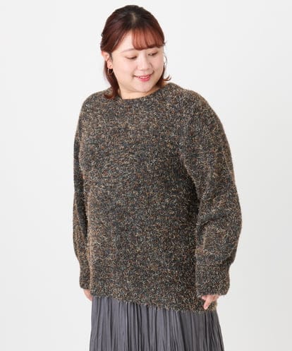 OLFBD20119 eur3 【WEB先行販売】【大きいサイズ】ミックスヤーンニット