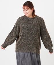 OLFBD20119 eur3(エウルキューブ) 【WEB先行販売】【大きいサイズ】ミックスヤーンニット ダークグレー(93)