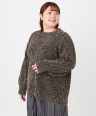 OLFBD20119 eur3(エウルキューブ) 【WEB先行販売】【大きいサイズ】ミックスヤーンニット ダークグレー(93)