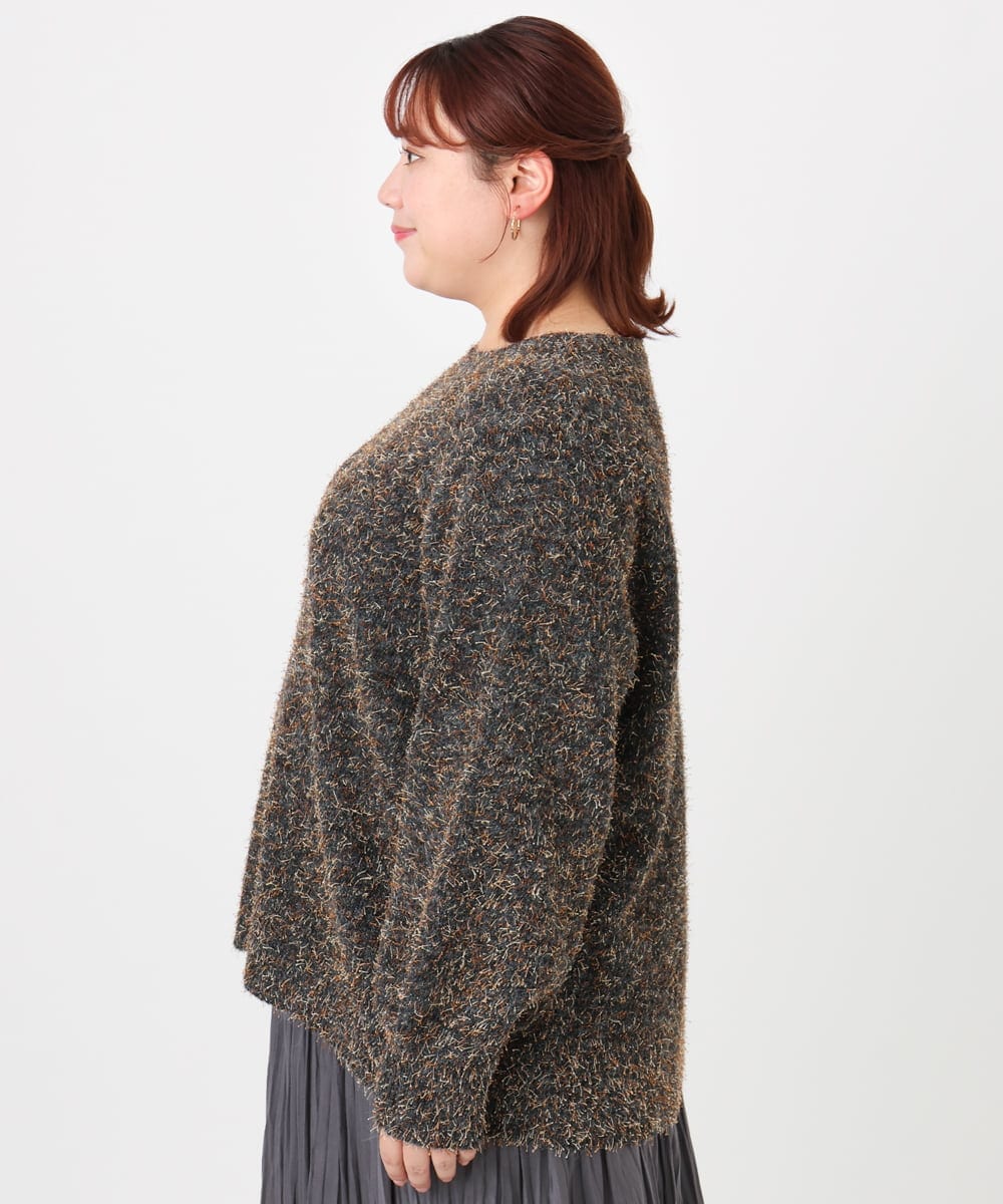 OLFBD20119 eur3(エウルキューブ) 【WEB先行販売】【大きいサイズ】ミックスヤーンニット ダークグレー(93)