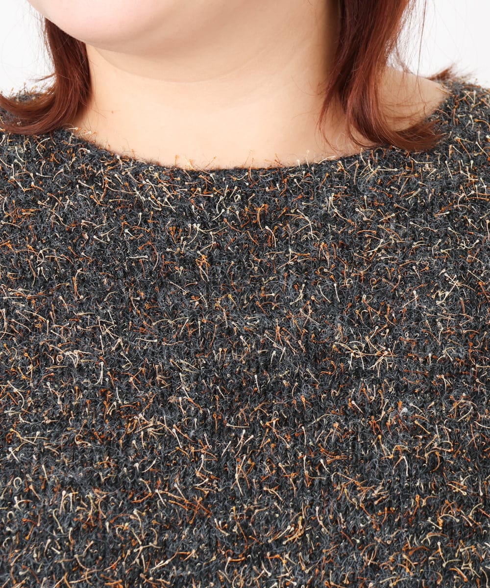 OLFBD20119 eur3(エウルキューブ) 【WEB先行販売】【大きいサイズ】ミックスヤーンニット ダークグレー(93)