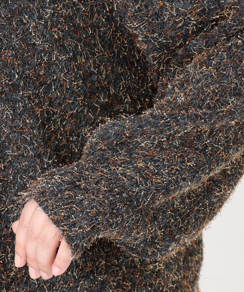 OLFBD20119 eur3(エウルキューブ) 【WEB先行販売】【大きいサイズ】ミックスヤーンニット ダークグレー(93)