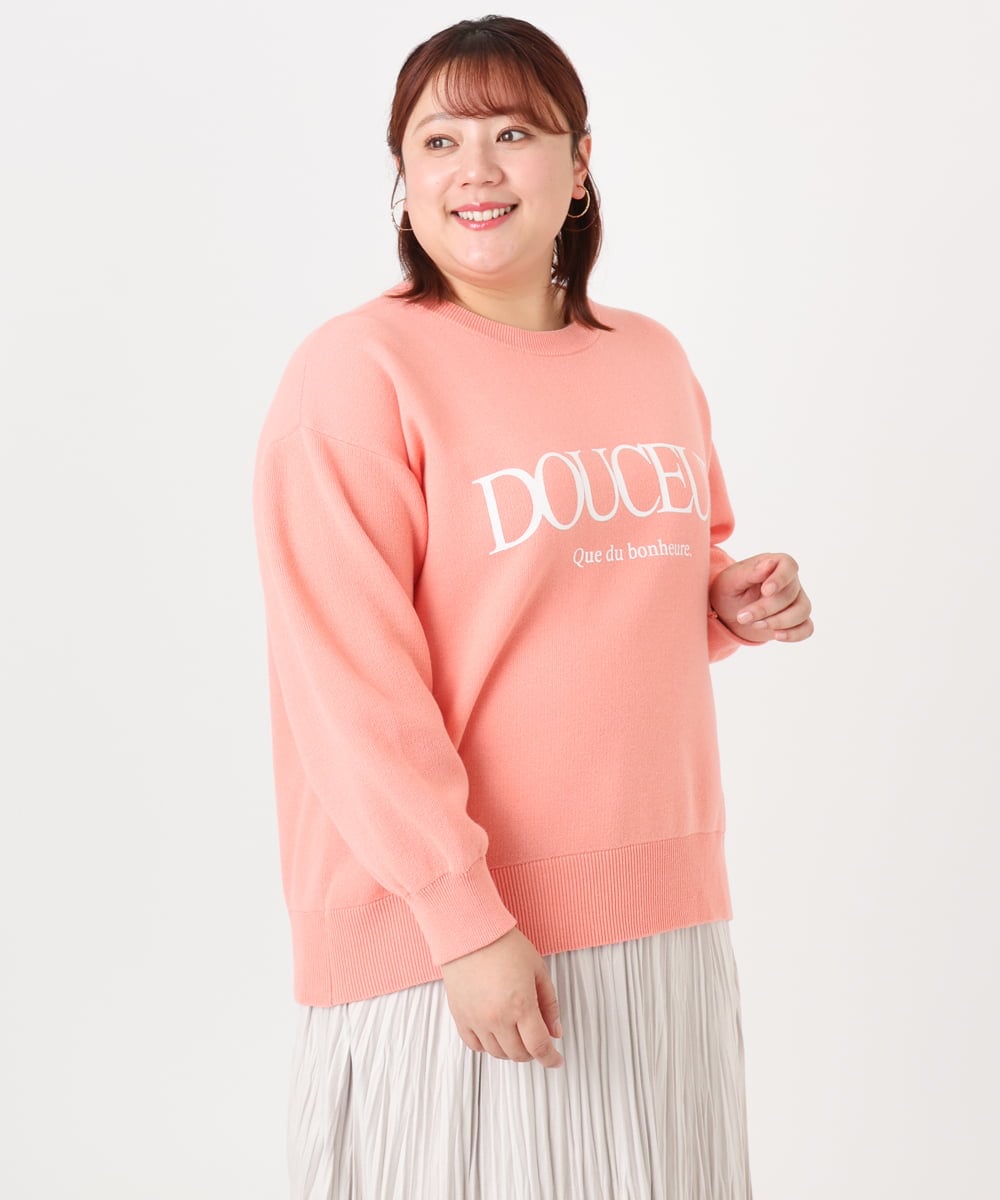 OLFBD22089 eur3(エウルキューブ) 【WEB先行販売】【大きいサイズ】ロゴスウェットライクニット オレンジ(15)