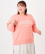 OLFBD22089 eur3(エウルキューブ) 【WEB先行販売】【大きいサイズ】ロゴスウェットライクニット オレンジ(15)