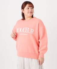 OLFBD22089 eur3(エウルキューブ) 【WEB先行販売】【大きいサイズ】ロゴスウェットライクニット オレンジ(15)