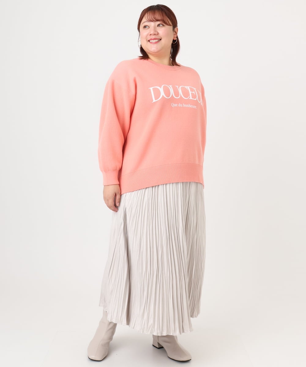 OLFBD22089 eur3(エウルキューブ) 【WEB先行販売】【大きいサイズ】ロゴスウェットライクニット オレンジ(15)