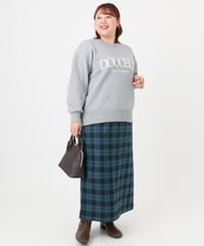 OLFBD22089 eur3(エウルキューブ) 【WEB先行販売】【大きいサイズ】ロゴスウェットライクニット グレー(92)