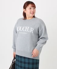 OLFBD22089 eur3(エウルキューブ) 【WEB先行販売】【大きいサイズ】ロゴスウェットライクニット グレー(92)