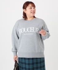 OLFBD22089 eur3(エウルキューブ) 【WEB先行販売】【大きいサイズ】ロゴスウェットライクニット グレー(92)