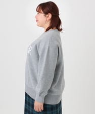 OLFBD22089 eur3(エウルキューブ) 【WEB先行販売】【大きいサイズ】ロゴスウェットライクニット グレー(92)