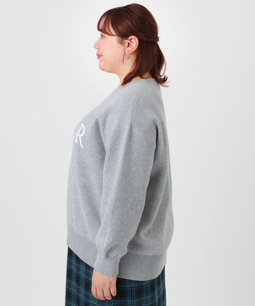 OLFBD22089 eur3(エウルキューブ) 【WEB先行販売】【大きいサイズ】ロゴスウェットライクニット グレー(92)