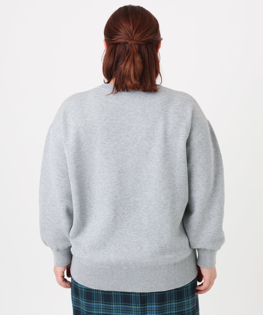 OLFBD22089 eur3(エウルキューブ) 【WEB先行販売】【大きいサイズ】ロゴスウェットライクニット グレー(92)