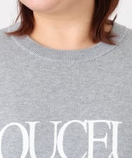 OLFBD22089 eur3(エウルキューブ) 【WEB先行販売】【大きいサイズ】ロゴスウェットライクニット グレー(92)
