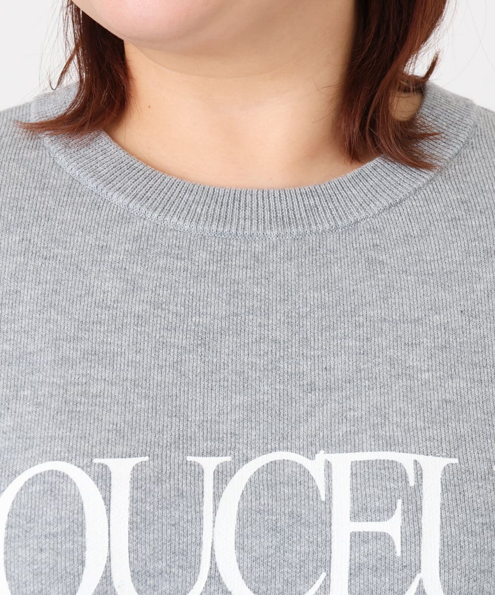 OLFBD22089 eur3(エウルキューブ) 【WEB先行販売】【大きいサイズ】ロゴスウェットライクニット グレー(92)
