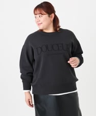 OLFBD22089 eur3(エウルキューブ) 【WEB先行販売】【大きいサイズ】ロゴスウェットライクニット ダークグレー(93)