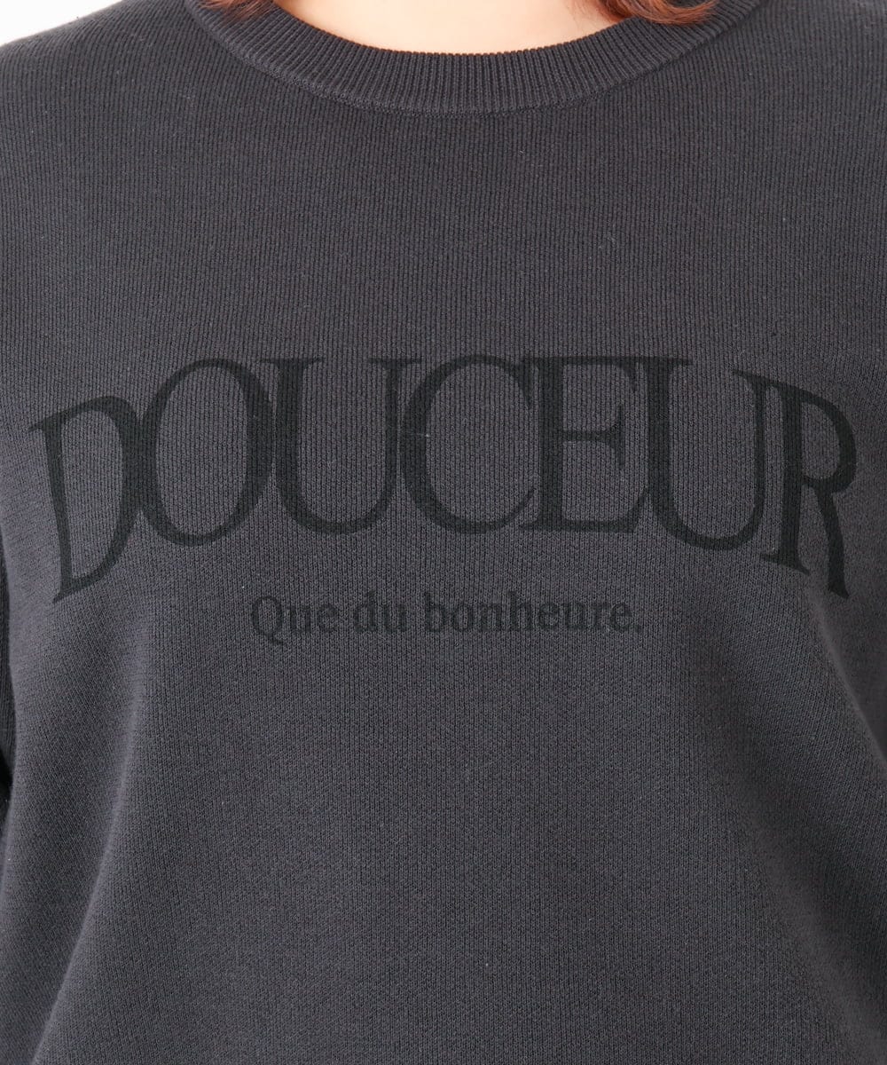 OLFBD22089 eur3(エウルキューブ) 【WEB先行販売】【大きいサイズ】ロゴスウェットライクニット ダークグレー(93)