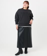 OLFBD22089 eur3(エウルキューブ) 【WEB先行販売】【大きいサイズ】ロゴスウェットライクニット ダークグレー(93)